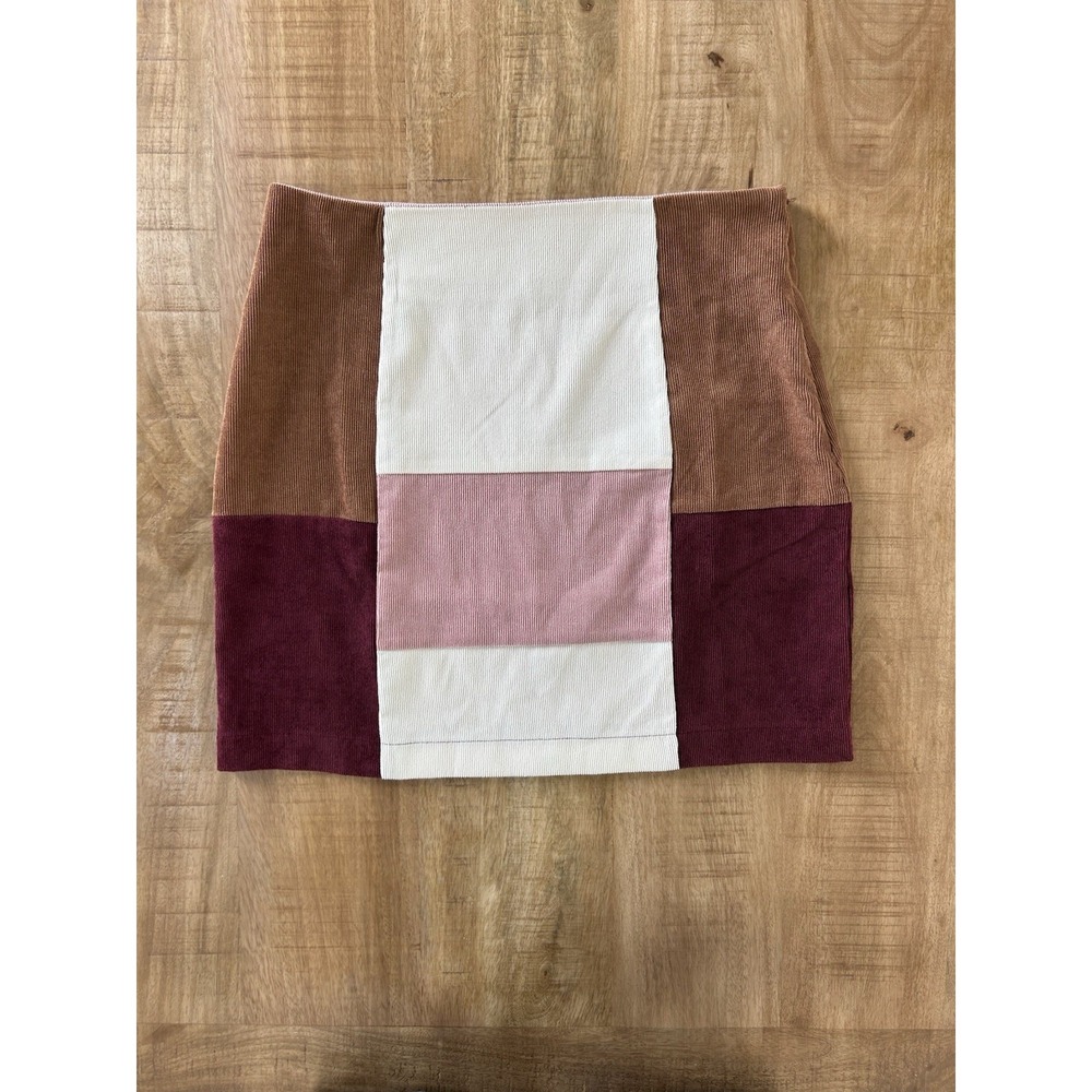 Blue Rain Womens Skirt Size Small Color Block Pink Rust White Francesca's